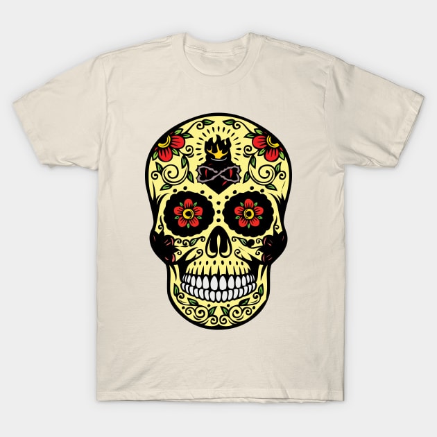 Colorful Mexican skull T-Shirt by SamridhiVerma18